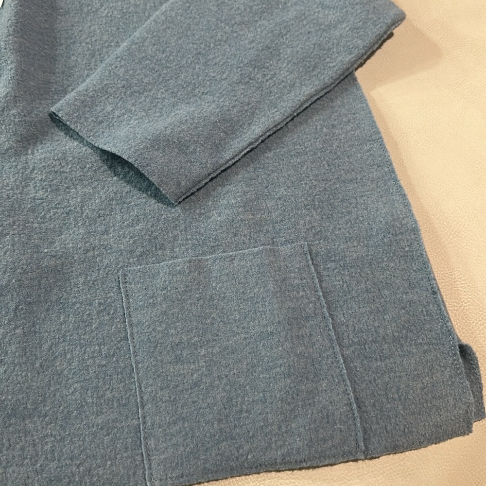 NWT EILEEN FISHER Lightweight Boiled Wool Bateau Neck Top in Regenerative Wool - Picture 7 of 8